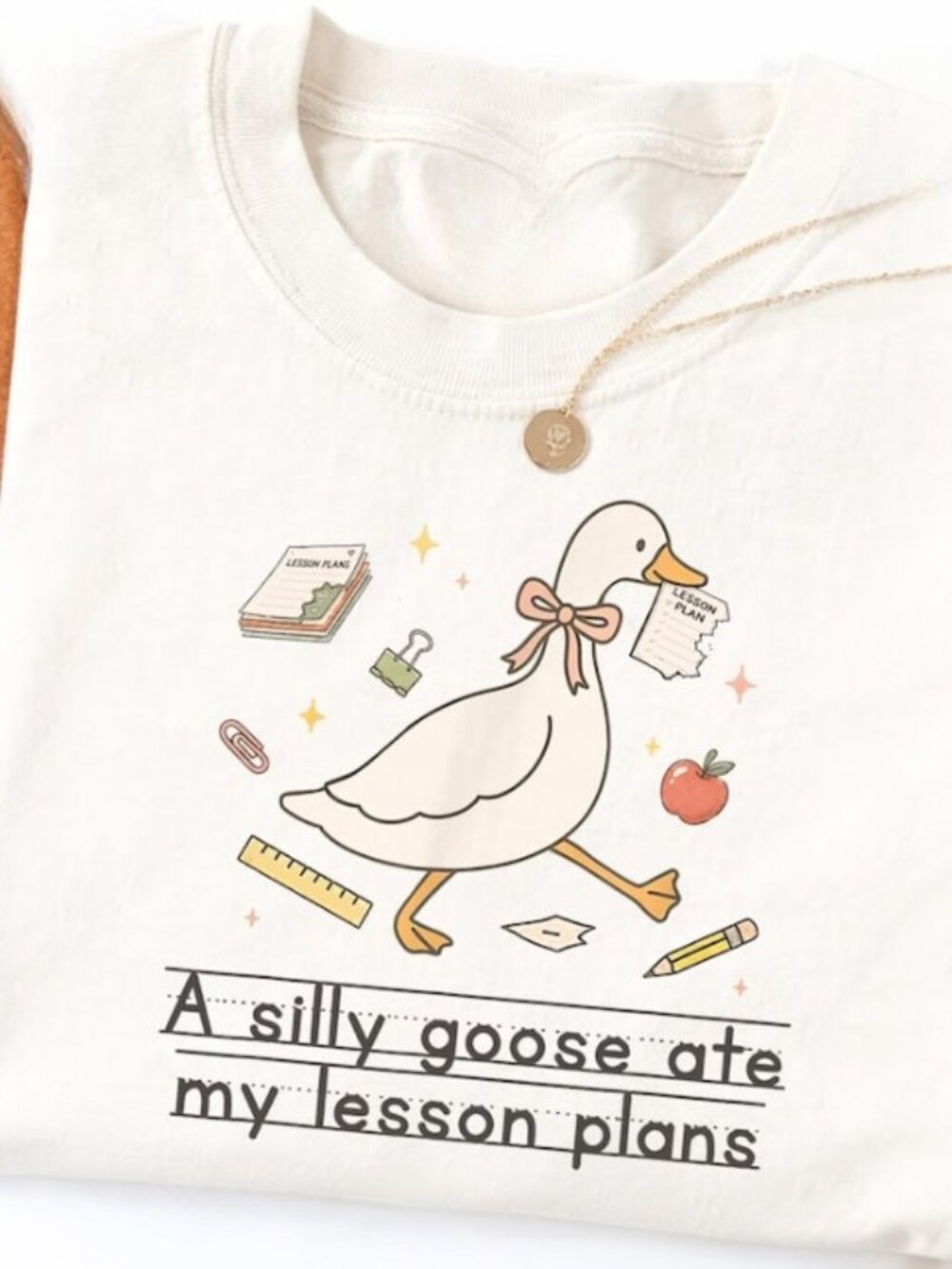 Funny Goose A Silly Goose Ate My Lesson Plans Shirt